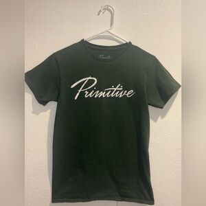 Primitive Olive Green Script Logo Tee